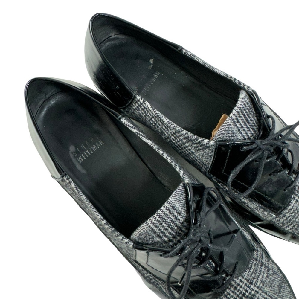 STUART WEITZMAN black and plaid loafers size 10 - Picture 5 of 12
